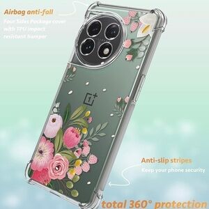 Case Compatible OnePlus 11 Flower Shockproof Clear Floral  (Abundant Blossom)